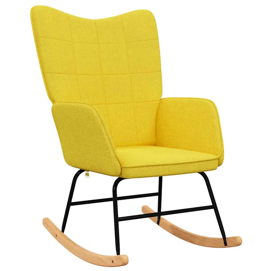 Chaise à bascule Jaune moutarde Tissu - 2