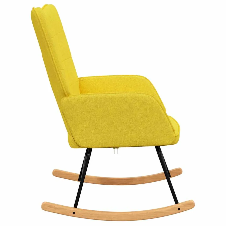 Chaise à bascule Jaune moutarde Tissu - 4