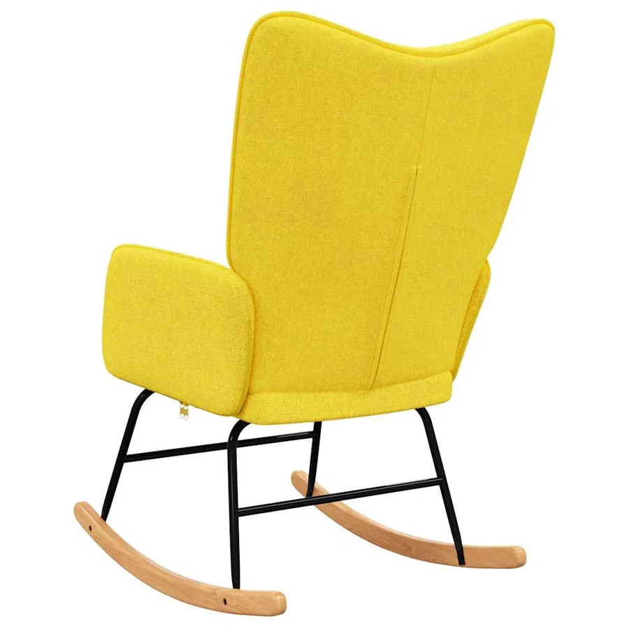 Chaise à bascule Jaune moutarde Tissu - 5