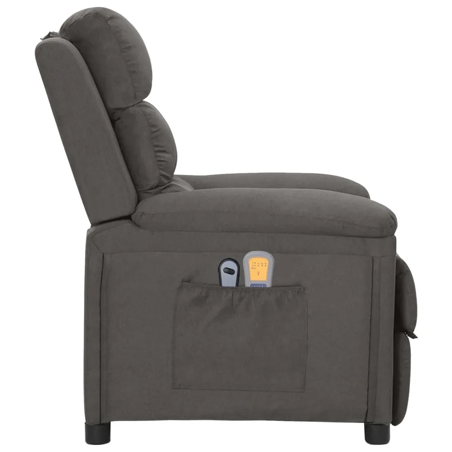 Fauteuil électrique de massage Gris foncé Tissu - 4