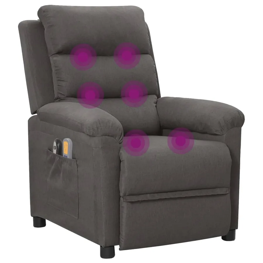 Fauteuil électrique de massage Gris foncé Tissu - 9
