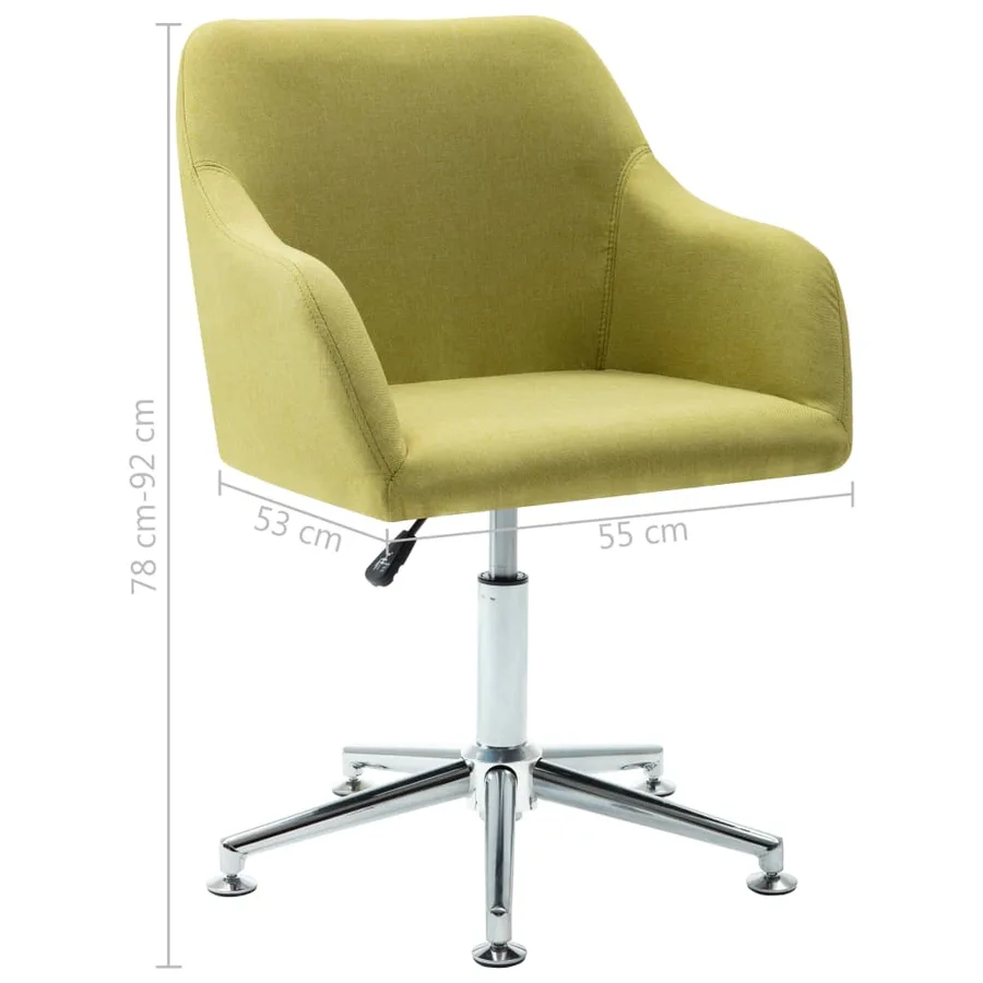 Chaises pivotantes à manger lot de 2 vert tissu - 10