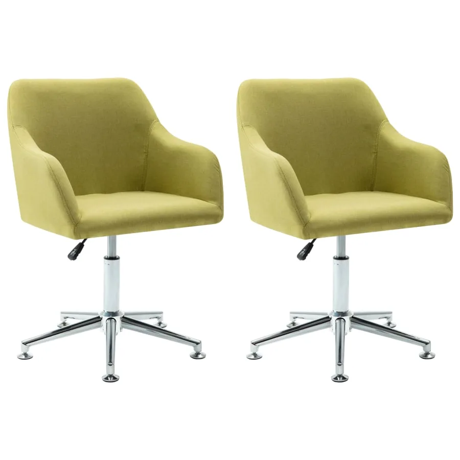 Chaises pivotantes à manger lot de 2 vert tissu - 2