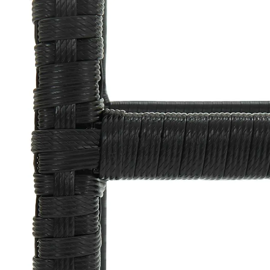 Tabourets de bar avec coussins lot de 4 noir résine tressée - 7