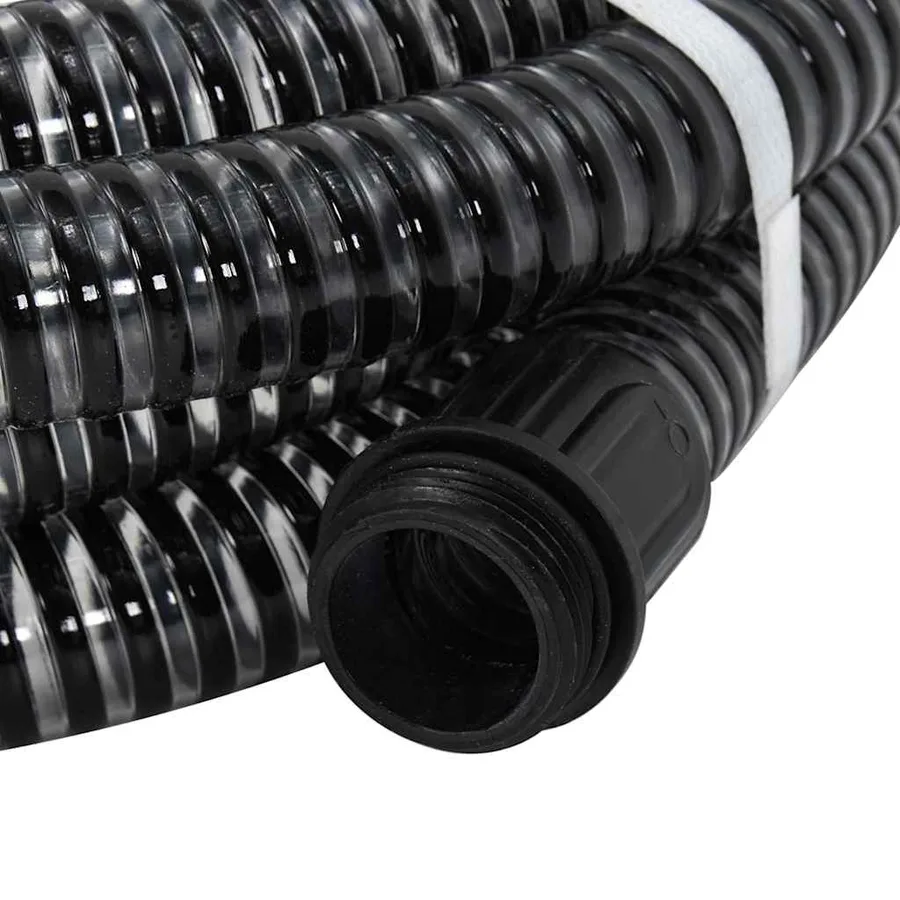 Tuyau d'aspiration avec raccords en laiton noir 1,1" 20 m PVC - 2