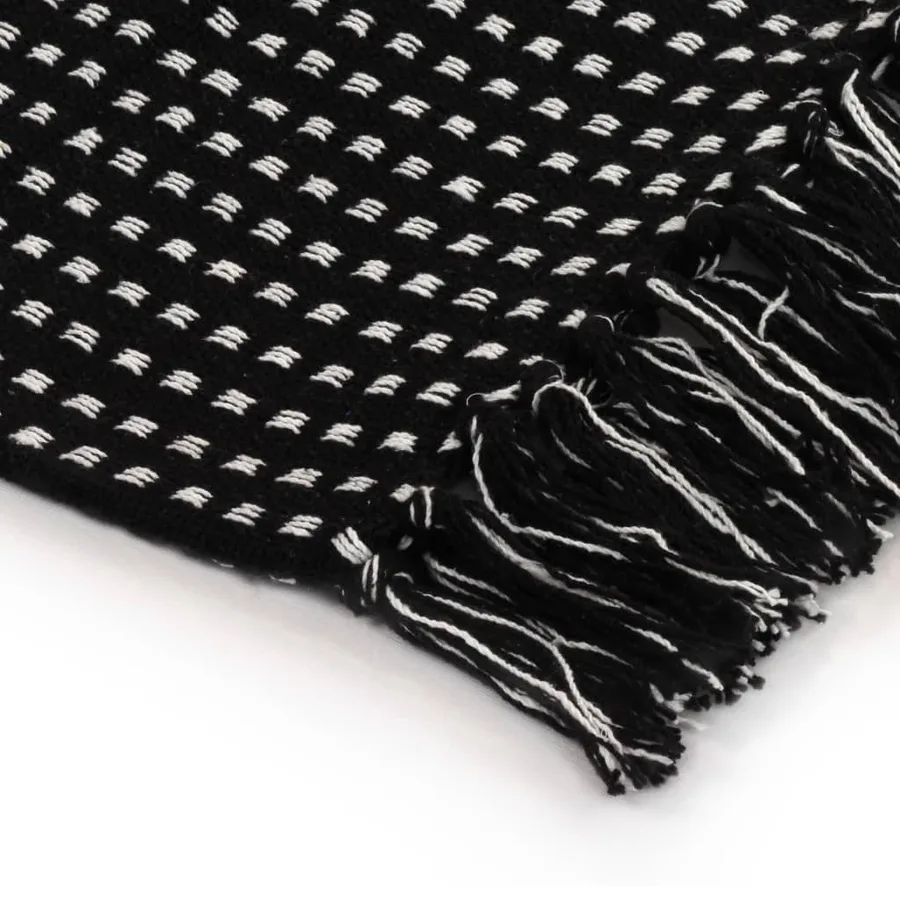 Couverture coton à carreaux 160x210 cm Noir - 4