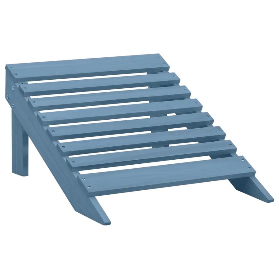 Chaise de jardin Adirondack avec pouf bois de sapin solide bleu - 7
