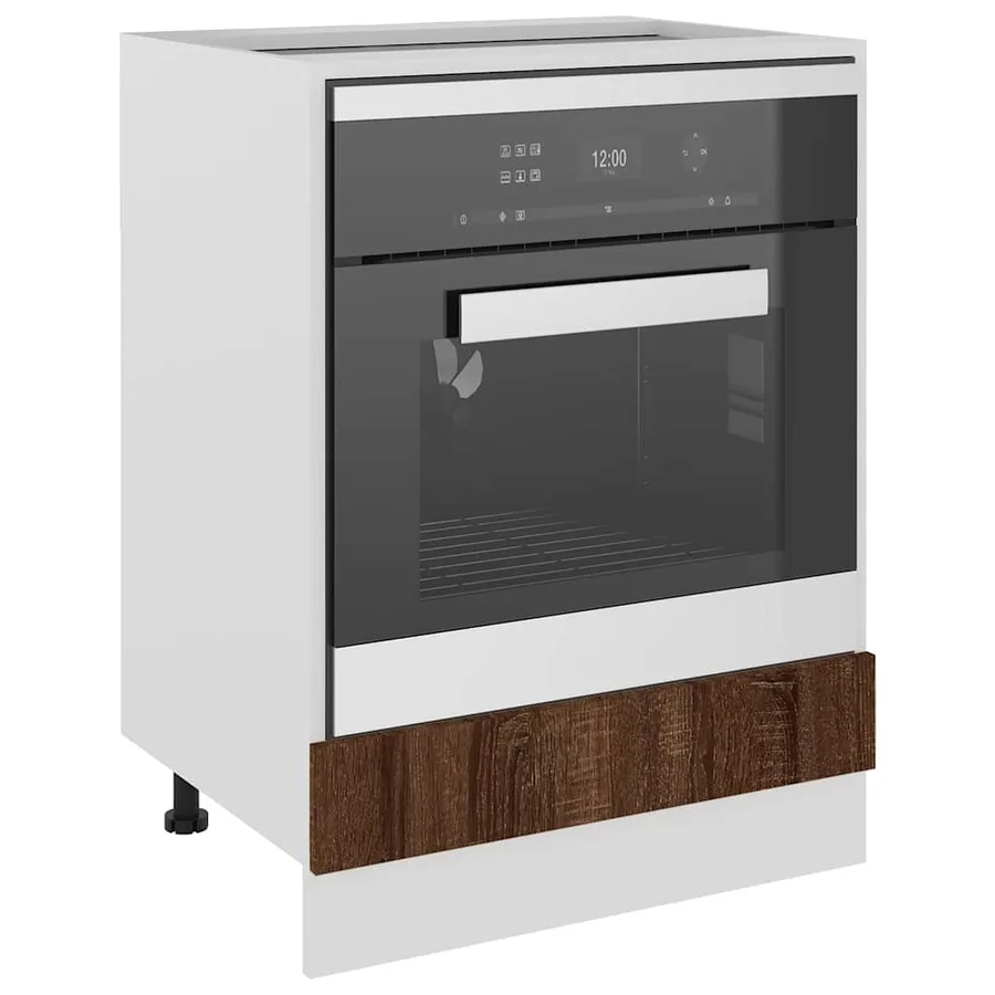 Meuble de four "Riga" Chêne brun 60 x 46 x 81,5 cm Bois d'ingénierie - 4