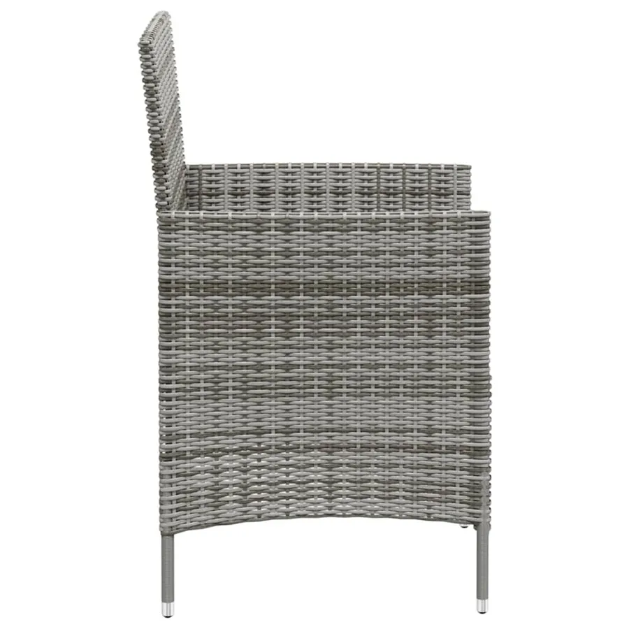 Chaises de jardin avec coussins lot de 4 Résine tressée Gris - 4