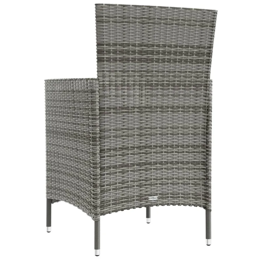 Chaises de jardin avec coussins lot de 4 Résine tressée Gris - 5
