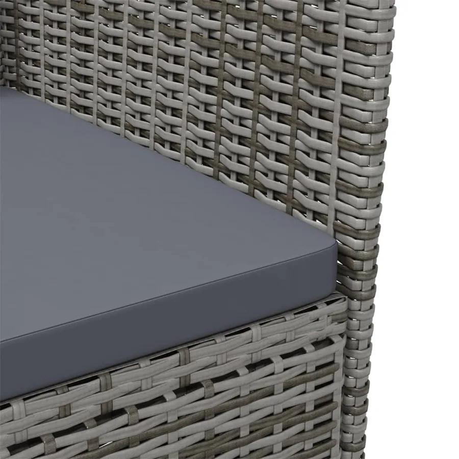 Chaises de jardin avec coussins lot de 4 Résine tressée Gris - 6