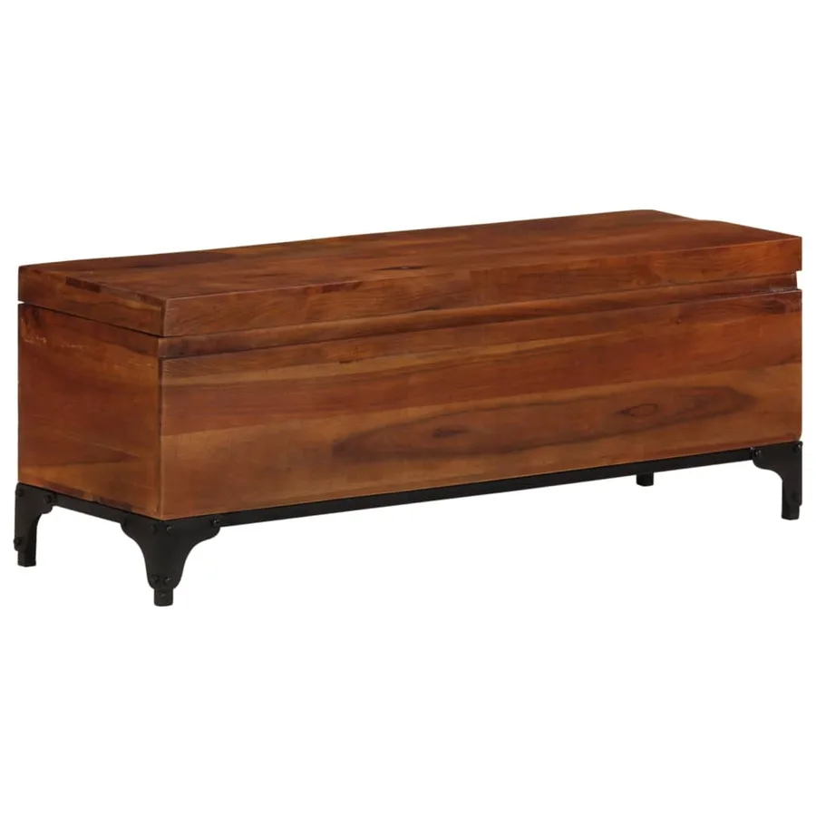Coffre de rangement 110x35x41 cm Bois d'acacia solide - 10