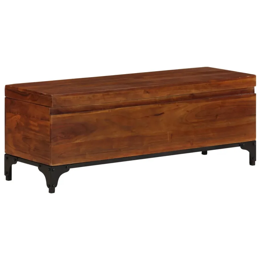 Coffre de rangement 110x35x41 cm Bois d'acacia solide - 11