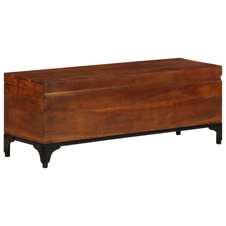 Coffre de rangement 110x35x41 cm Bois d'acacia solide - 12
