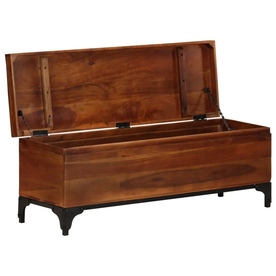 Coffre de rangement 110x35x41 cm Bois d'acacia solide - 2