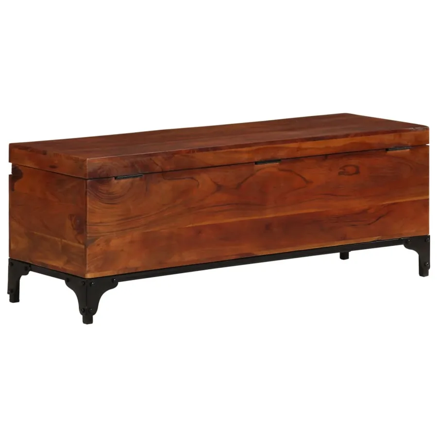 Coffre de rangement 110x35x41 cm Bois d'acacia solide - 3