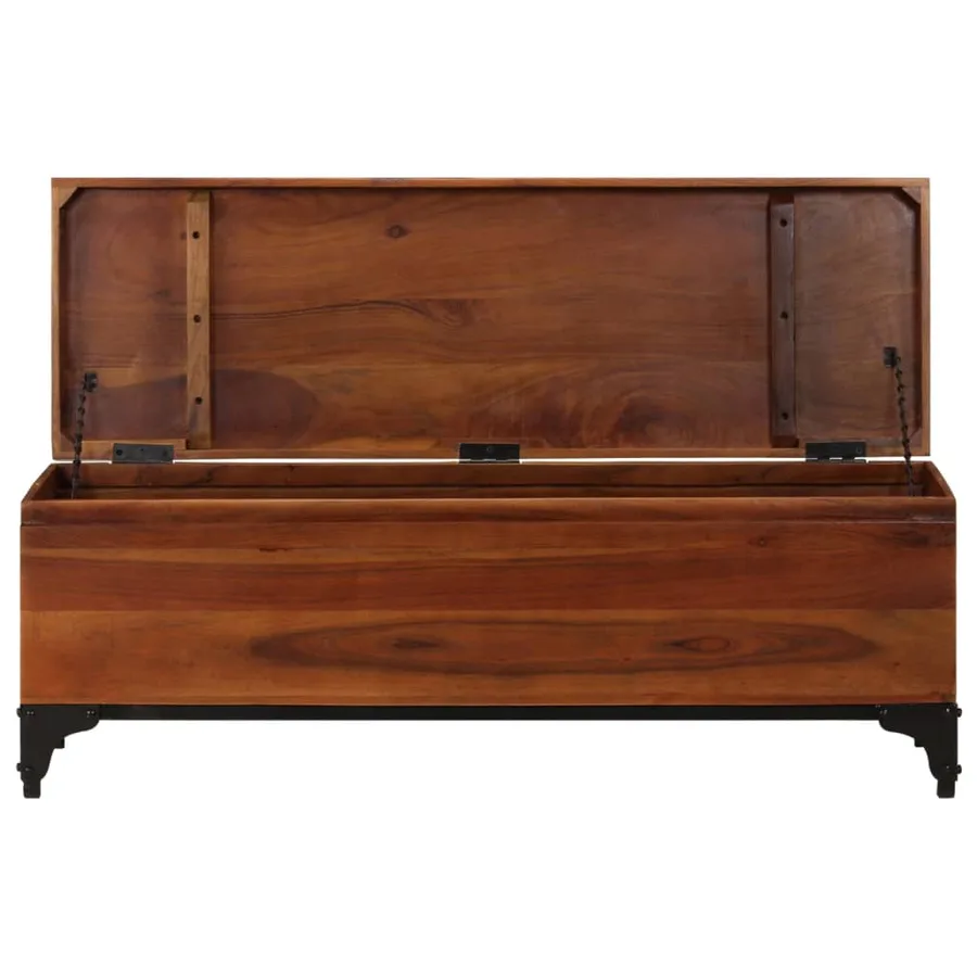 Coffre de rangement 110x35x41 cm Bois d'acacia solide - 5