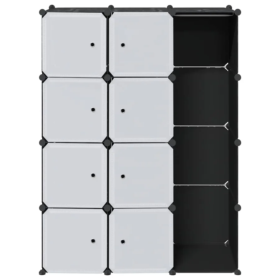 Armoire modulaire 9 compartiments noir et blanc 109x36,5x143 cm - 4