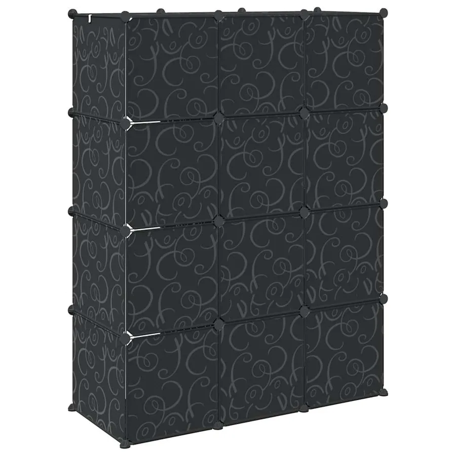 Armoire modulaire 9 compartiments noir et blanc 109x36,5x143 cm - 6