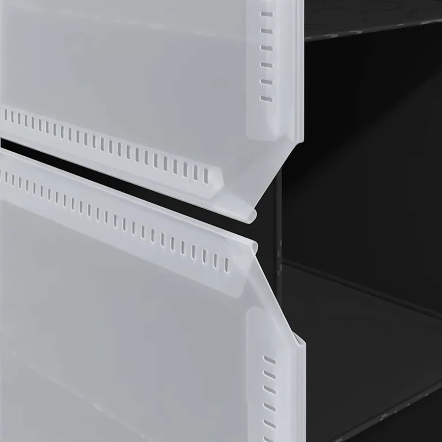 Armoire modulaire 9 compartiments noir et blanc 109x36,5x143 cm - 8