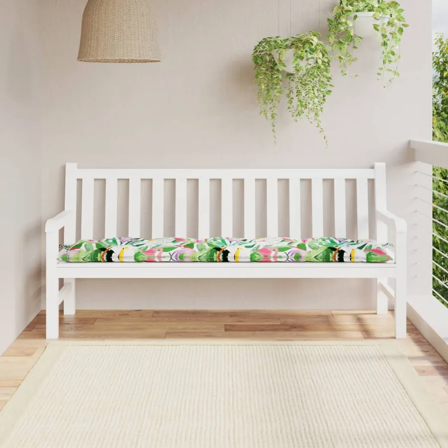 Coussin de banc de jardin multicolore 180x50x7 cm tissu oxford