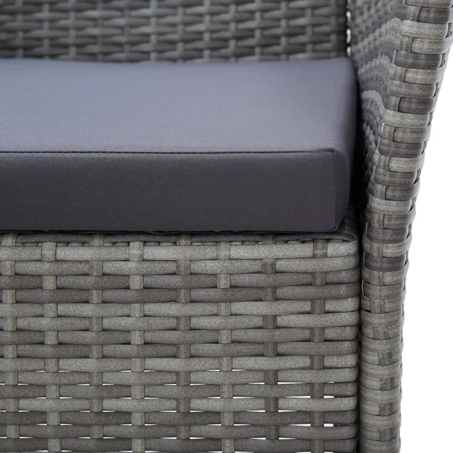 Ensemble à manger d'extérieur 9pcs coussins Résine tressée Gris - 10