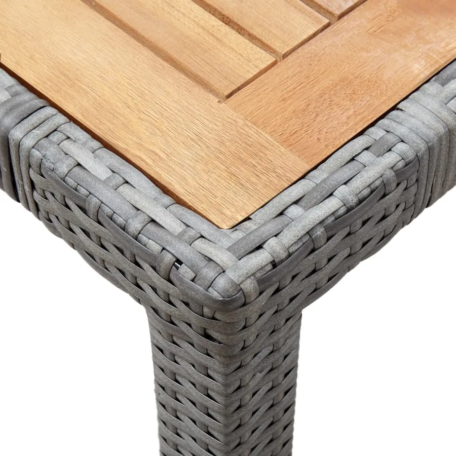 Ensemble à manger d'extérieur 9pcs coussins Résine tressée Gris - 5