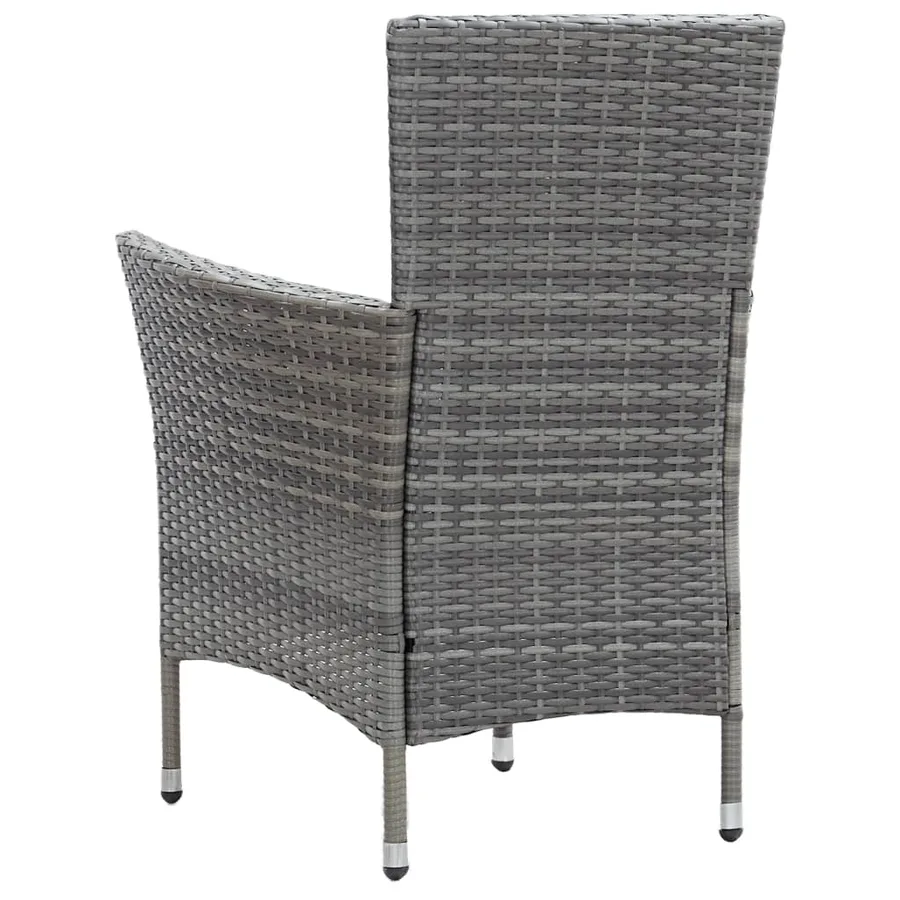 Ensemble à manger d'extérieur 9pcs coussins Résine tressée Gris - 9