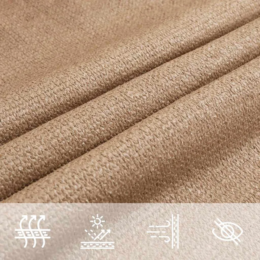 Voile d'ombrage 160 g/m² Taupe 5x7x7 m PEHD - 7