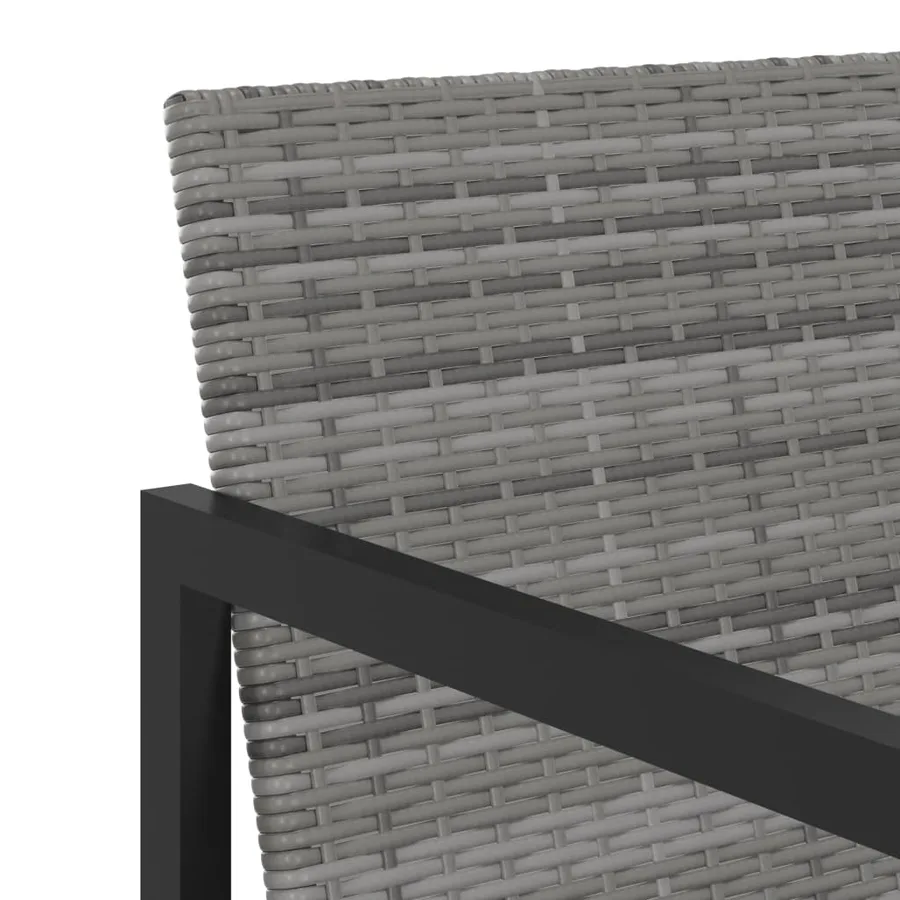 Ensemble à manger d'extérieur 5pcs coussins résine tressée gris - 6