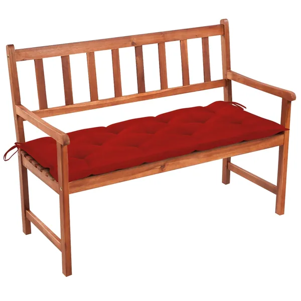 Banc de jardin avec coussin 120 cm Bois d'acacia massif