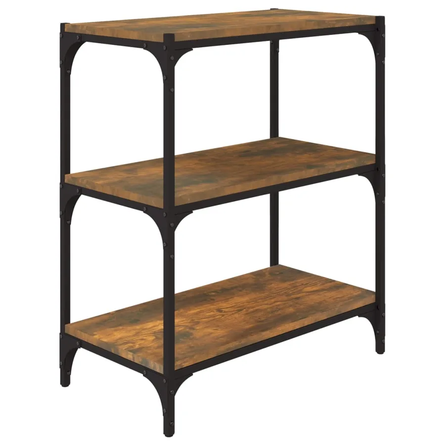 Bibliothèque Chêne fumé 60x33x70,5cm Bois d'ingénierie et acier - 2