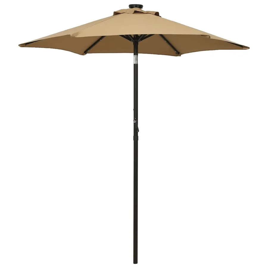 Parasol de jardin avec lumières LED taupe 200x211 cm aluminium