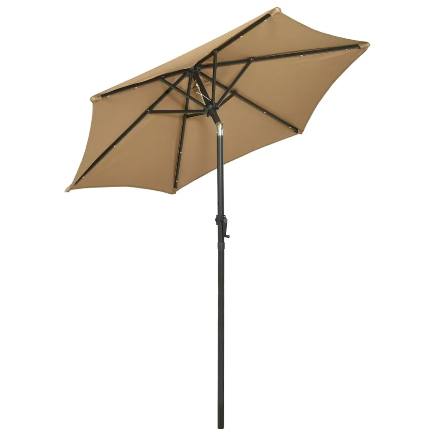 Parasol de jardin avec lumières LED taupe 200x211 cm aluminium - 4