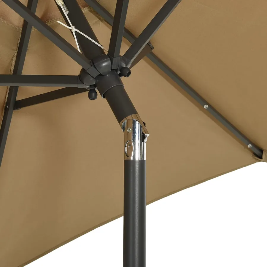Parasol de jardin avec lumières LED taupe 200x211 cm aluminium - 6