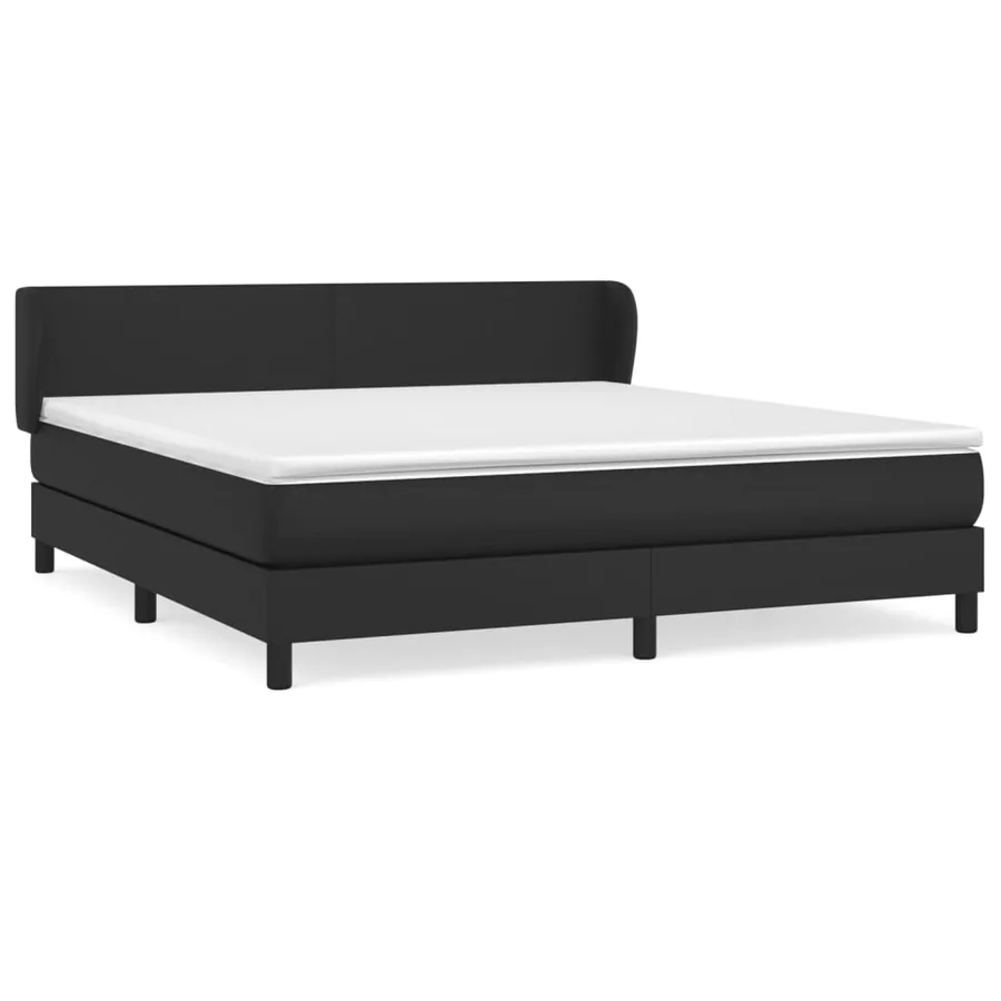 Sommier à lattes de lit avec matelas Noir 180x200 cm Similicuir - 2