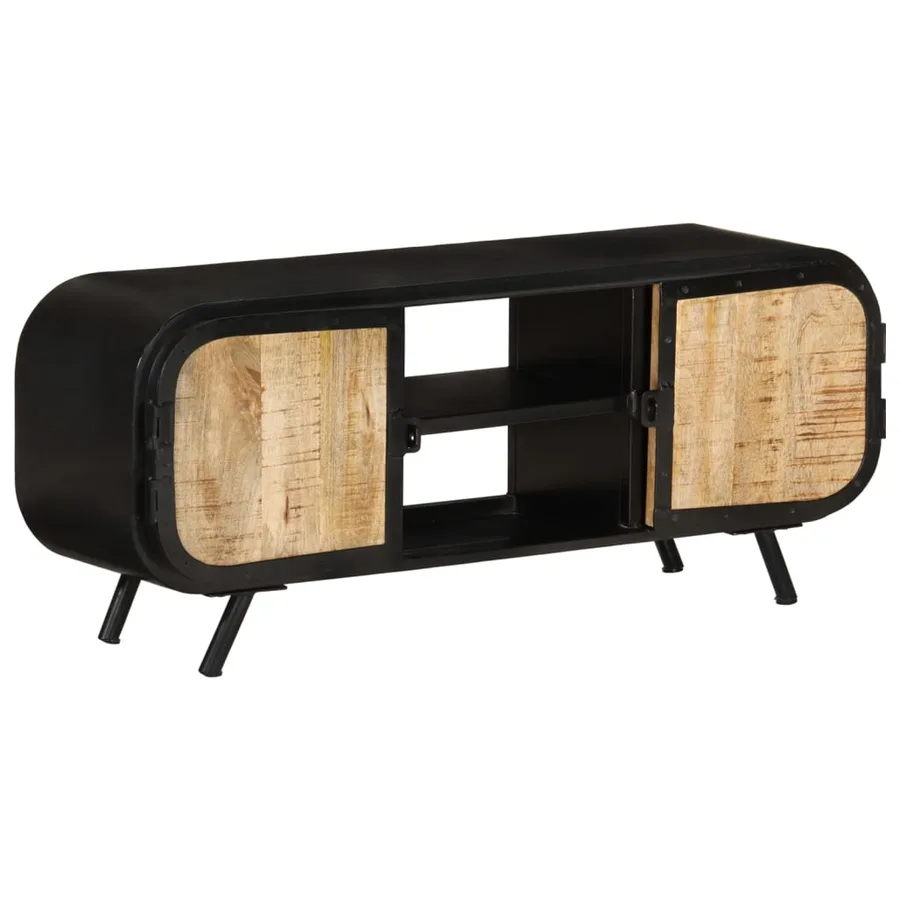 Meuble TV 110x30x45 cm Bois de manguier brut - 13