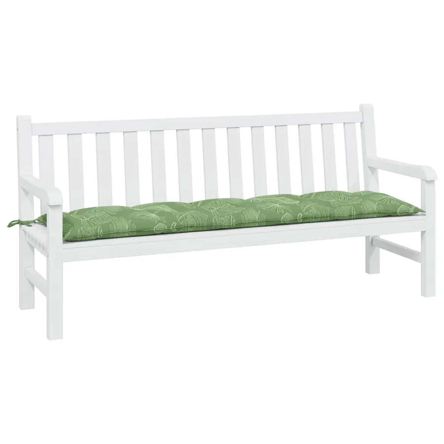 Coussin de banc de jardin motif de feuilles 180x50x7 cm - 3