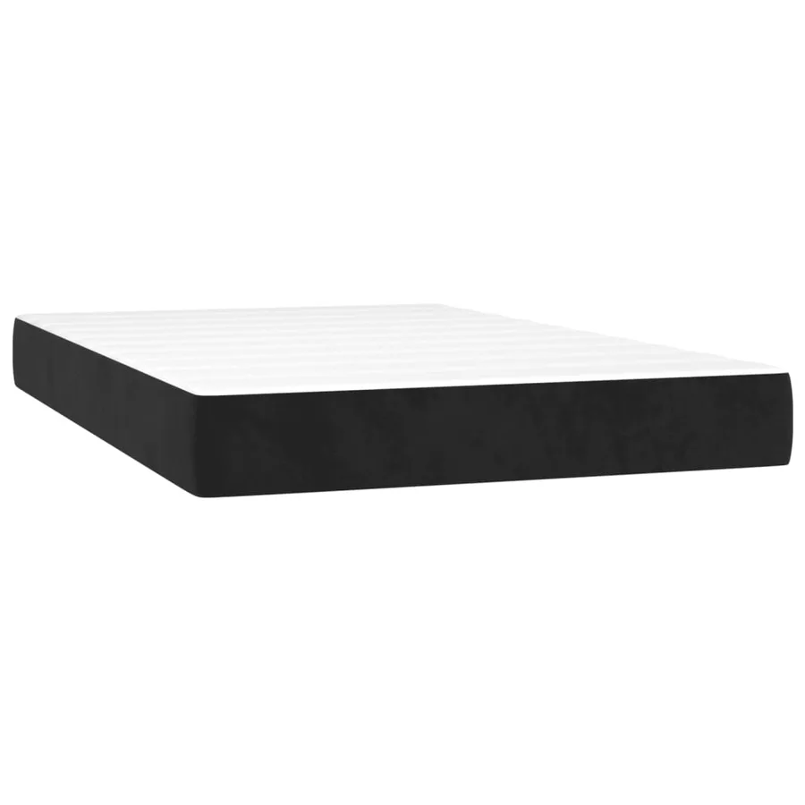 Matelas de lit à ressorts ensachés fermeté moyenne Noir 120x200x20 cm Velours - 2