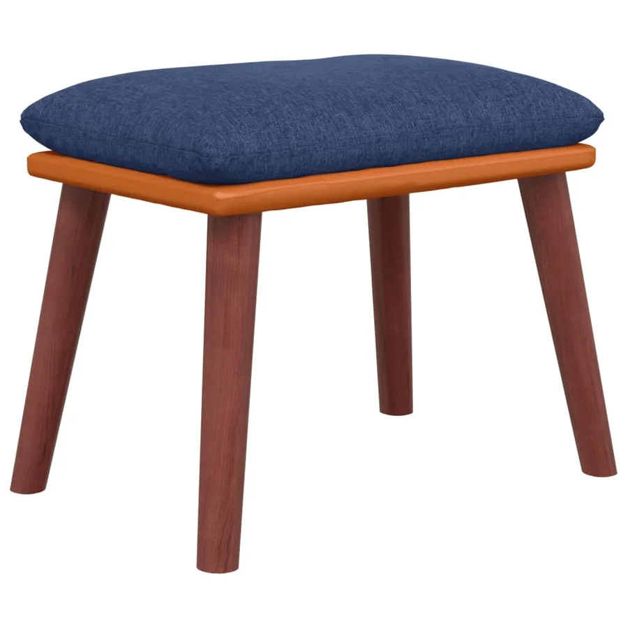Repose-pied Bleu 45x29,5x35 cm Tissu et similicuir - 2