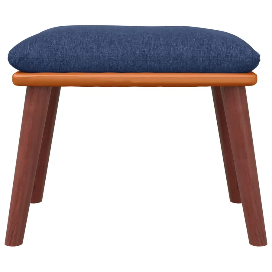 Repose-pied Bleu 45x29,5x35 cm Tissu et similicuir - 3