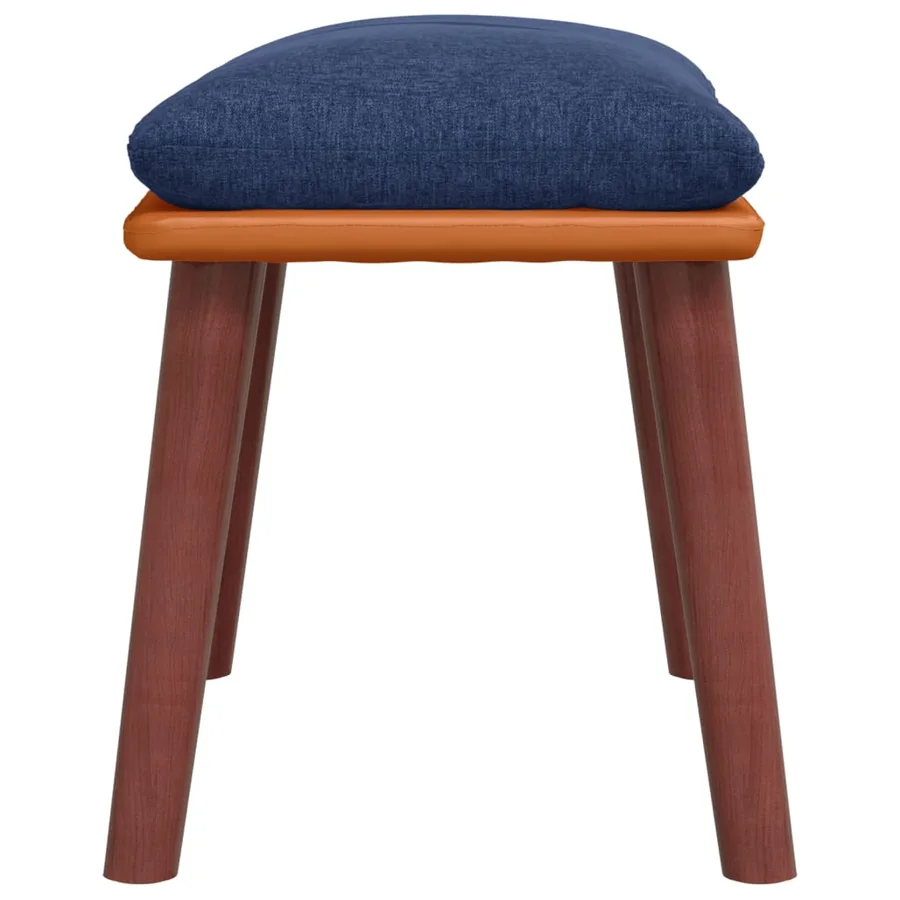Repose-pied Bleu 45x29,5x35 cm Tissu et similicuir - 4