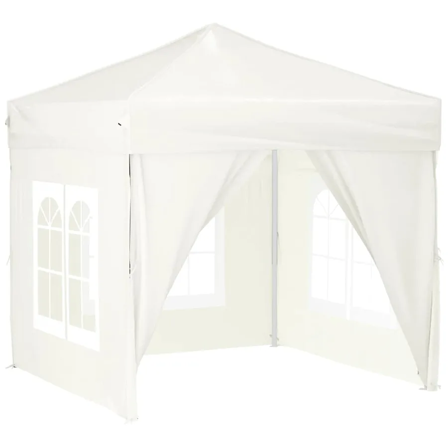 Tente de réception pliable avec parois Crème 2x2 m - 2