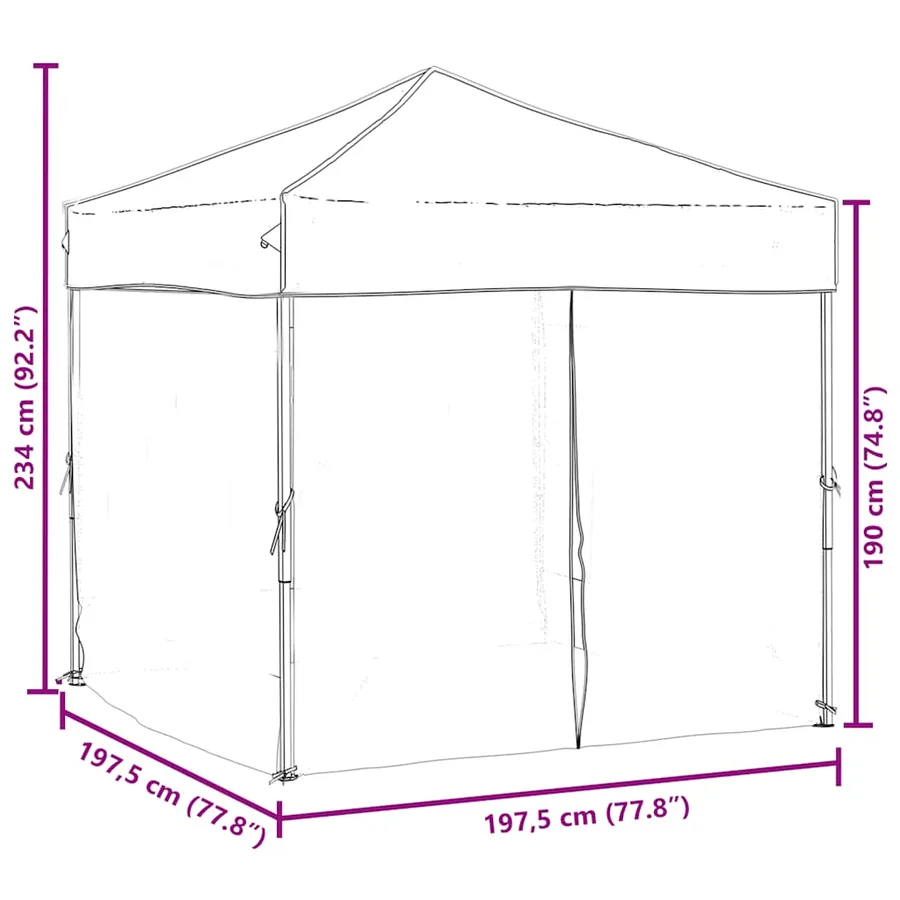 Tente de réception pliable avec parois Crème 2x2 m - 9