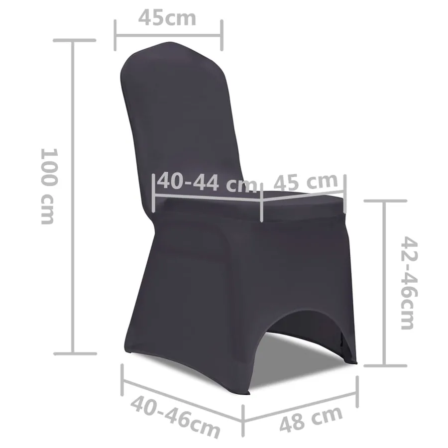 Housse de chaise extensible 6 pcs anthracite - 8