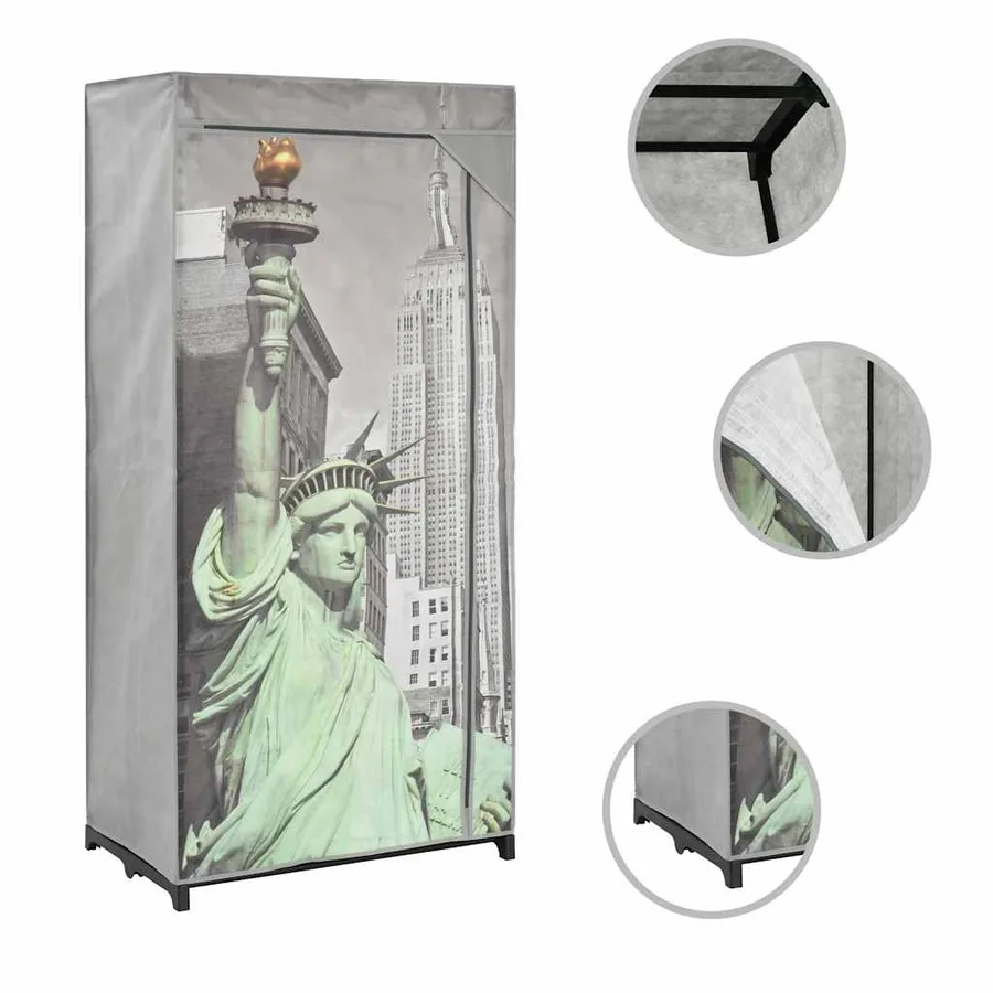 Garde-robe New York 75x45x160 cm Tissu - 2