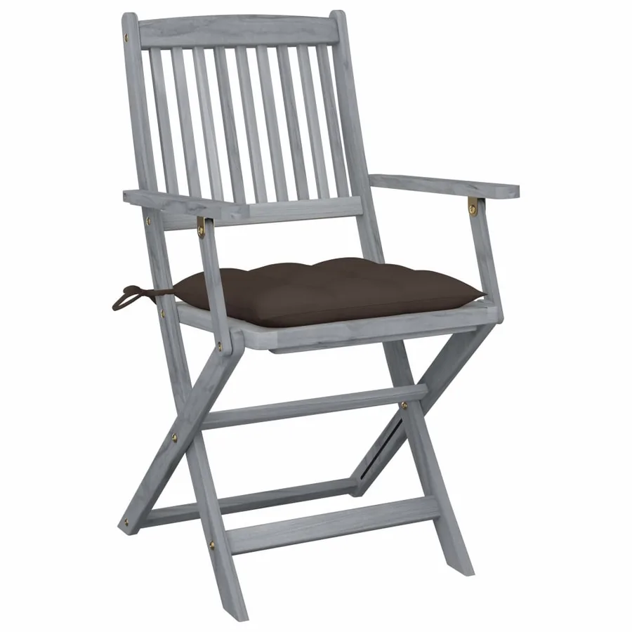 Chaises pliables d'extérieur lot de 2 et coussins Bois d'acacia - 2