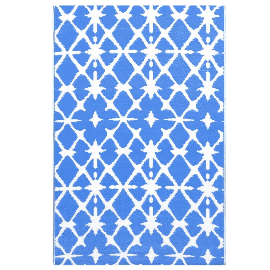 Tapis d'extérieur ARAKIL bleu et blanc 190x290 cm PP - 2
