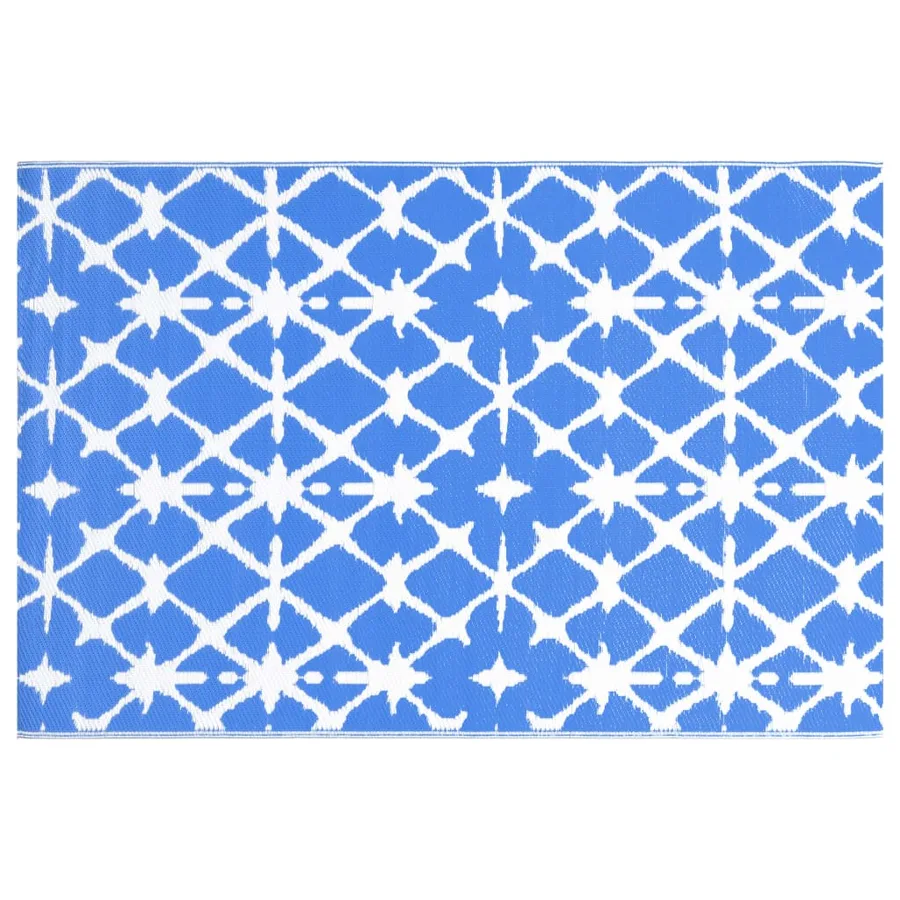 Tapis d'extérieur ARAKIL bleu et blanc 190x290 cm PP - 3