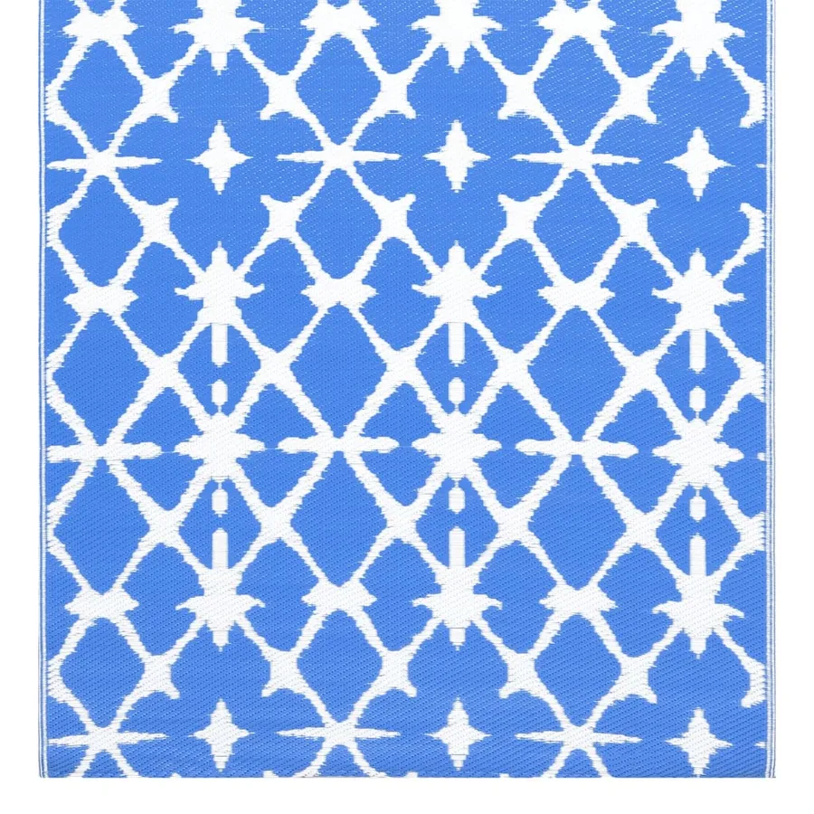 Tapis d'extérieur ARAKIL bleu et blanc 190x290 cm PP - 4